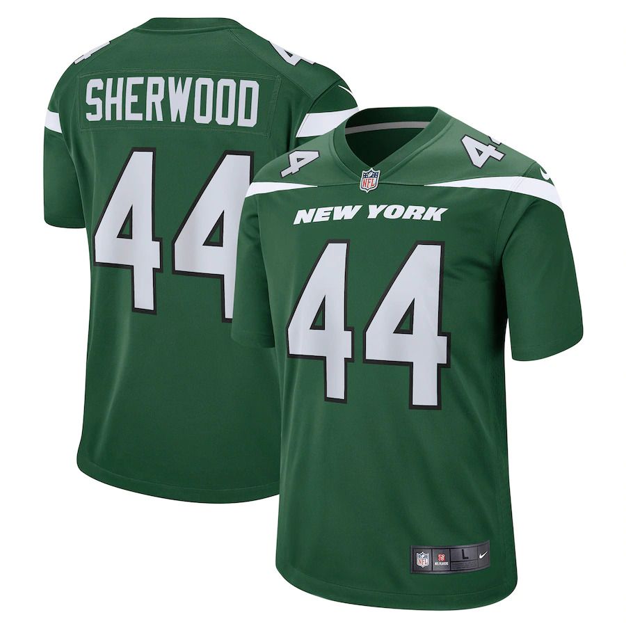 Men New York Jets 44 Jamien Sherwood Nike Gotham Green Game NFL Jersey